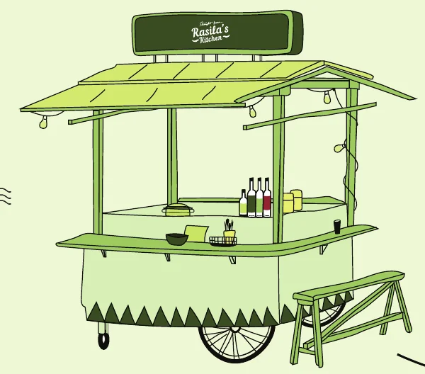 Rasila’s Kitchen food cart, 2018